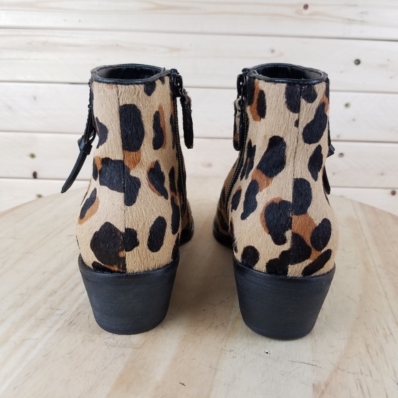 Cole Haan 5.5 US Joanna Genuine Calf Hair/Fur Bootie Boot W18105 Side Zip Jaguar - Picture 3 of 11